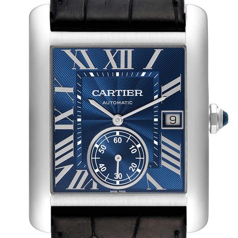 cartier tank mc blue dial|cartier tank mc manual.